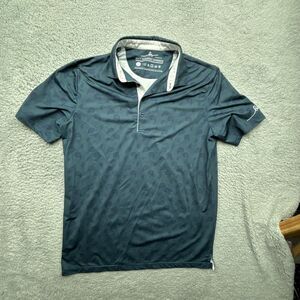 Boston Scott Golf Polo Men L Gray Paisley Short Sleeve Performance Stretch
